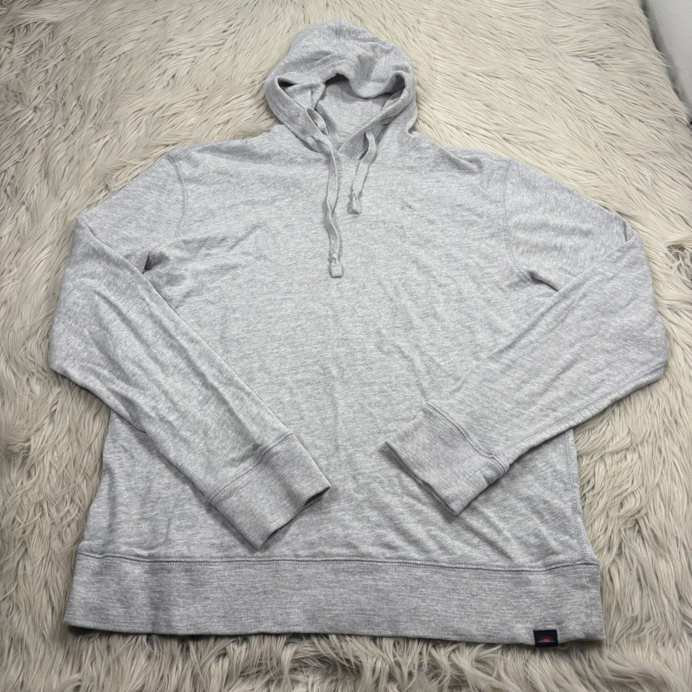Faherty Men's M Gray Sunwashed Slub Hoodie Light Weight Preppy Normcore